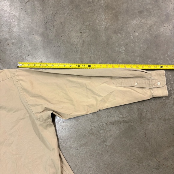 Y2K Polo Ralph Lauren long Sleeve Shirt Mens XL Tan Button Down Black Pony - Picture 8 of 10